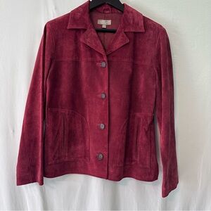 The Territory Ahead Burgundy Suede Jacket Women’s Size Small Lined Preowned